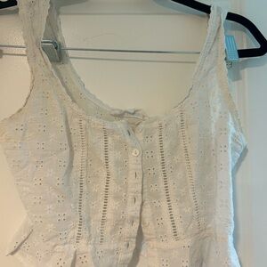 White Eyelet Lace Women's Top